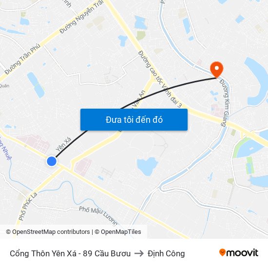 Cổng Thôn Yên Xá - 89 Cầu Bươu to Định Công map