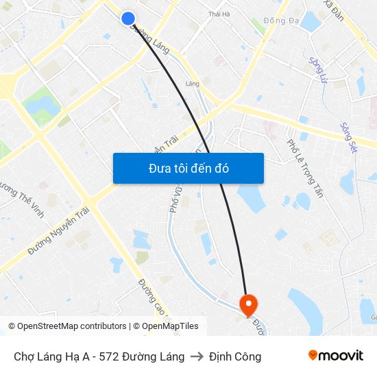 Chợ Láng Hạ A - 572 Đường Láng to Định Công map