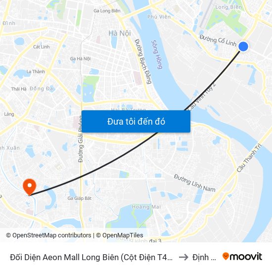 Đối Diện Aeon Mall Long Biên (Cột Điện T4a/2a-B Đường Cổ Linh) to Định Công map