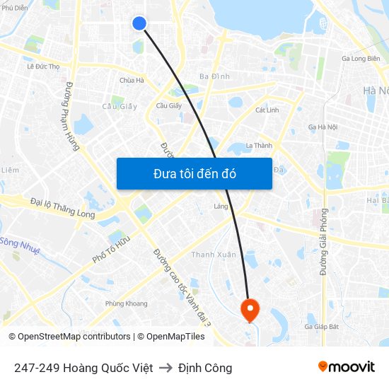 247-249 Hoàng Quốc Việt to Định Công map