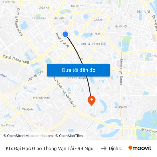 Ktx Đại Học Giao Thông Vận Tải - 99 Nguyễn Chí Thanh to Định Công map