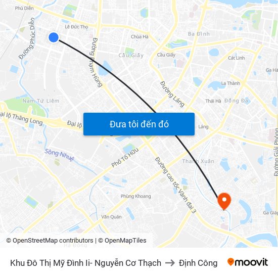 Khu Đô Thị Mỹ Đình Ii- Nguyễn Cơ Thạch to Định Công map