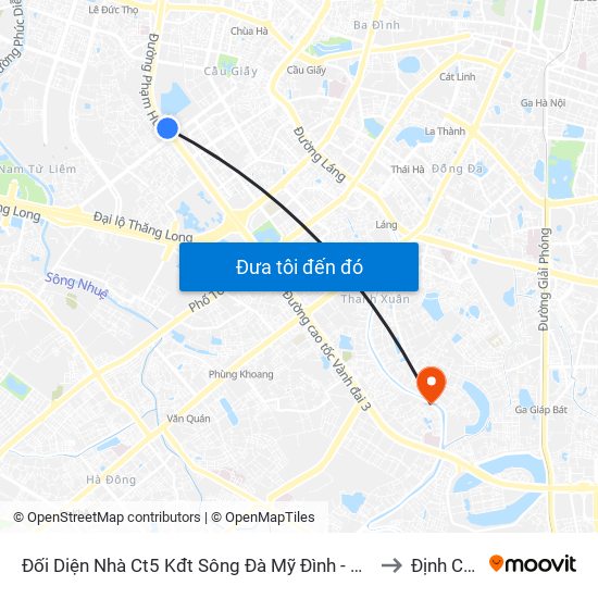 Đối Diện Nhà Ct5 Kđt Sông Đà Mỹ Đình - Phạm Hùng to Định Công map