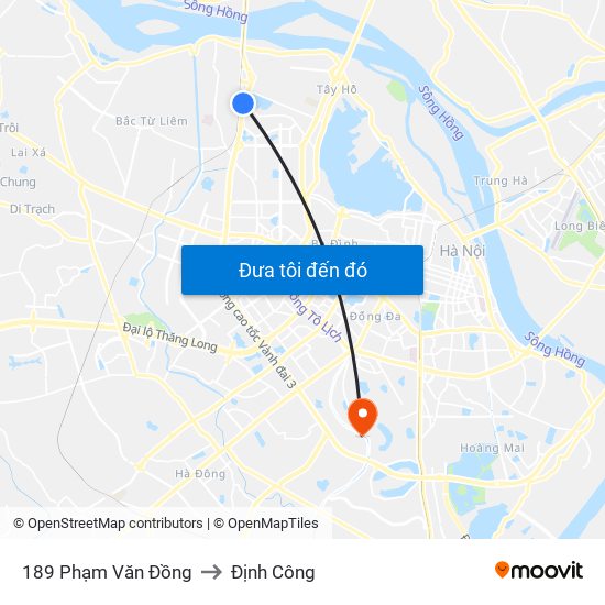 189 Phạm Văn Đồng to Định Công map