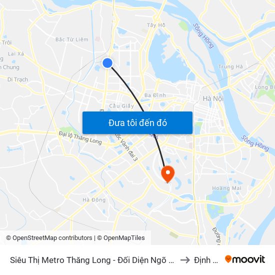 Siêu Thị Metro Thăng Long - Đối Diện Ngõ 599 Phạm Văn Đồng to Định Công map