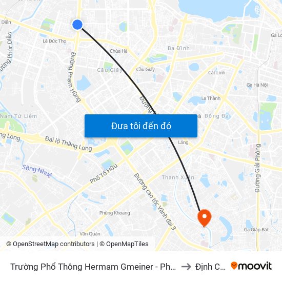 Trường Phổ Thông Hermam Gmeiner - Phạm Văn Đồng to Định Công map