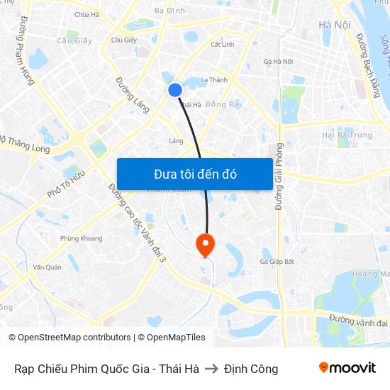 Rạp Chiếu Phim Quốc Gia - Thái Hà to Định Công map