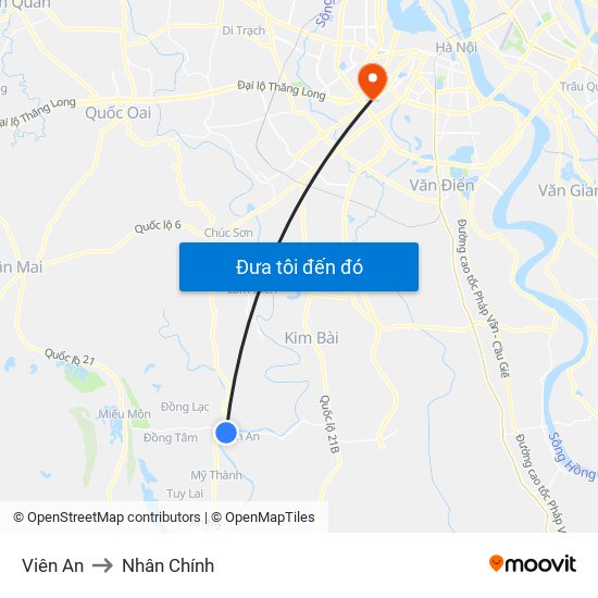 Viên An to Nhân Chính map
