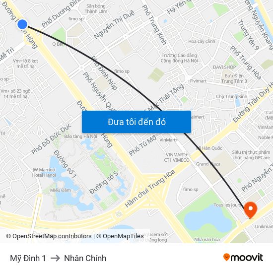 Mỹ Đình 1 to Nhân Chính map