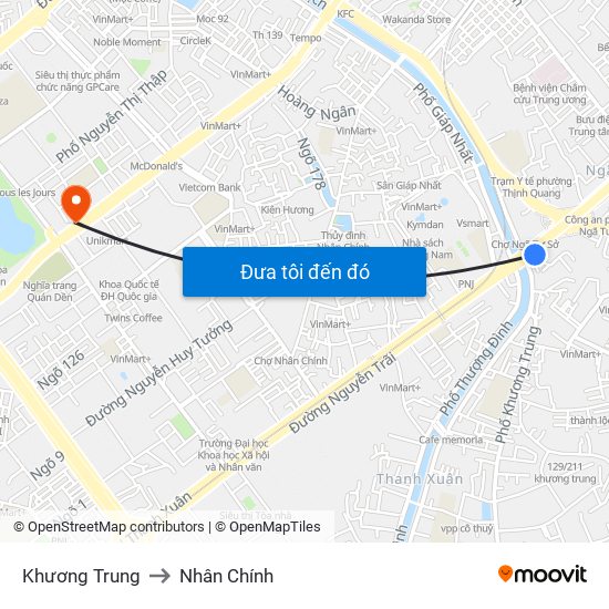 Khương Trung to Nhân Chính map