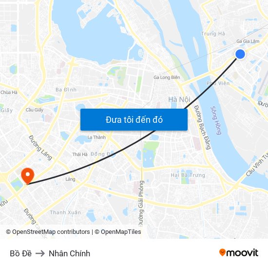 Bồ Đề to Nhân Chính map