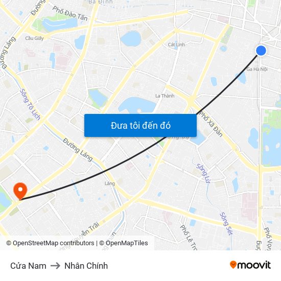 Cửa Nam to Nhân Chính map