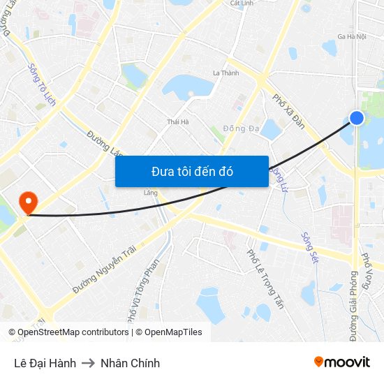 Lê Đại Hành to Nhân Chính map
