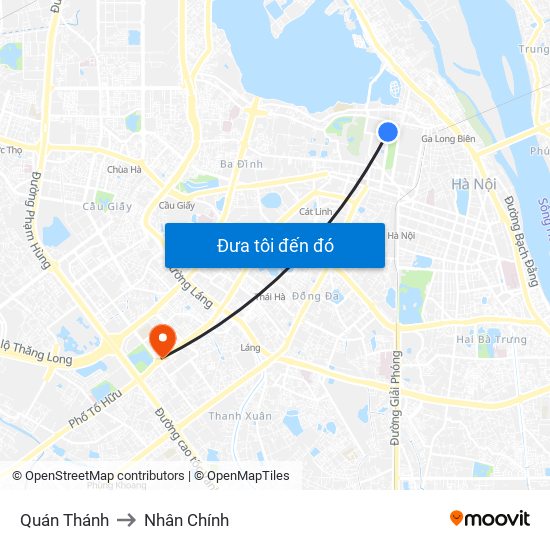 Quán Thánh to Nhân Chính map