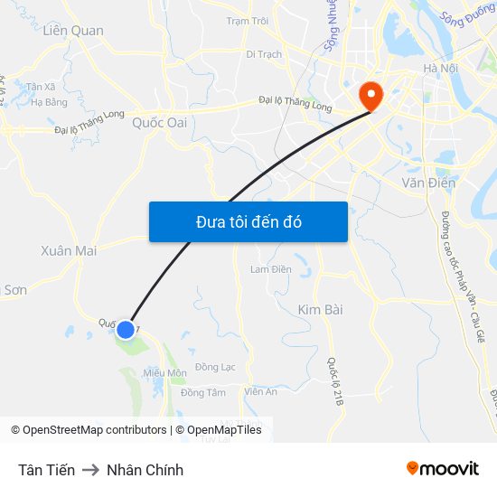 Tân Tiến to Nhân Chính map