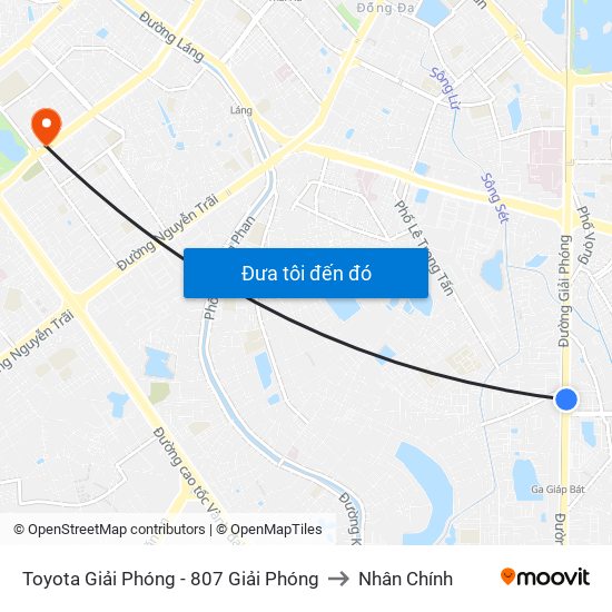 Toyota Giải Phóng - 807 Giải Phóng to Nhân Chính map