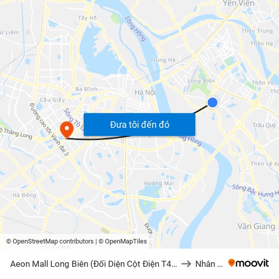 Aeon Mall Long Biên (Đối Diện Cột Điện T4a/2a-B Đường Cổ Linh) to Nhân Chính map