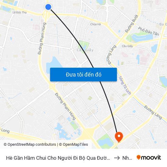 2b Phạm Văn Đồng to Nhân Chính map