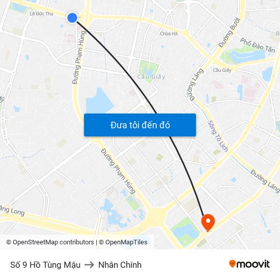 Số 9 Hồ Tùng Mậu to Nhân Chính map