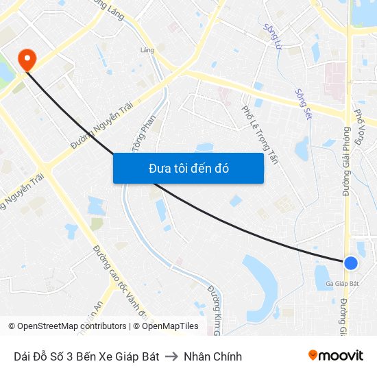 Dải Đỗ Số 3 Bến Xe Giáp Bát to Nhân Chính map