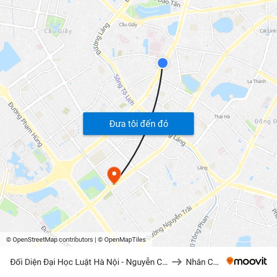 Đối Diện Đại Học Luật Hà Nội - Nguyễn Chí Thanh to Nhân Chính map