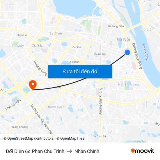 Đối Diện 6c Phan Chu Trinh to Nhân Chính map