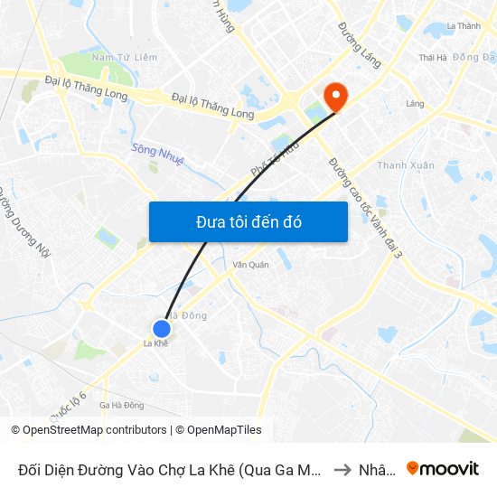 Đối Diện Đường Vào Chợ La Khê (Qua Ga Metro La Khê) - 405 Quang Trung (Hà Đông) to Nhân Chính map