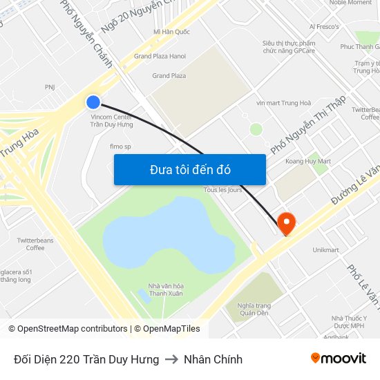 Đối Diện 220 Trần Duy Hưng to Nhân Chính map