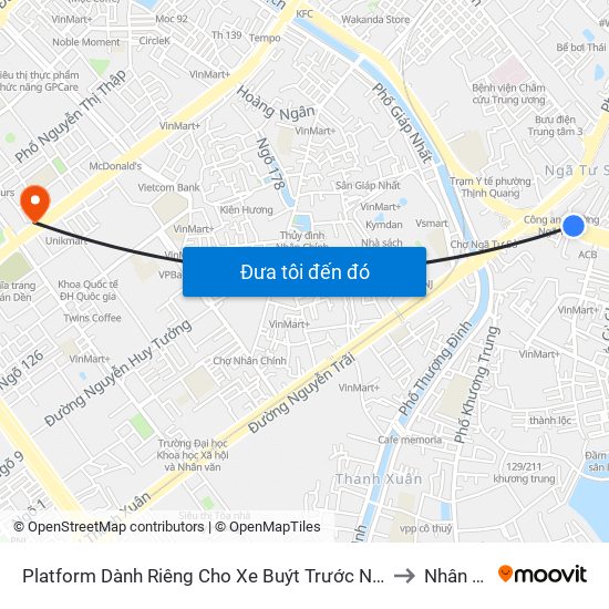 Platform Dành Riêng Cho Xe Buýt Trước Nhà 604 Trường Chinh to Nhân Chính map