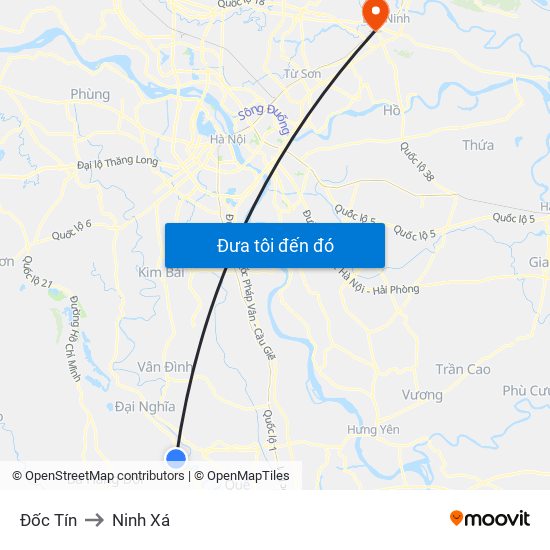 Đốc Tín to Ninh Xá map