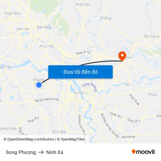 Song Phượng to Ninh Xá map