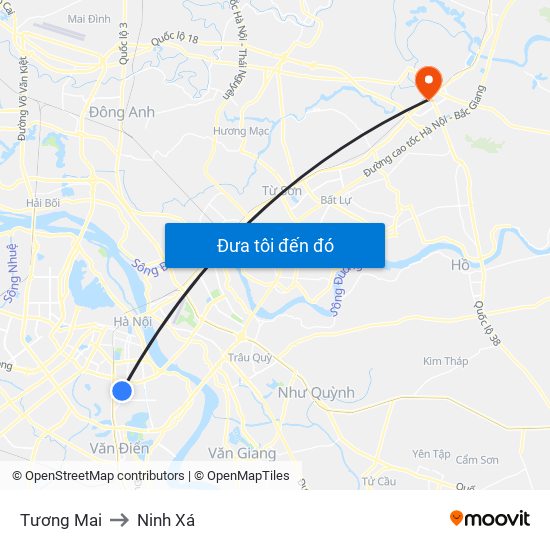 Tương Mai to Ninh Xá map