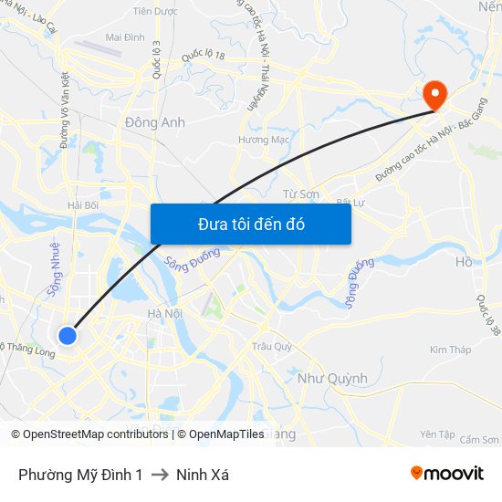 Phường Mỹ Đình 1 to Ninh Xá map