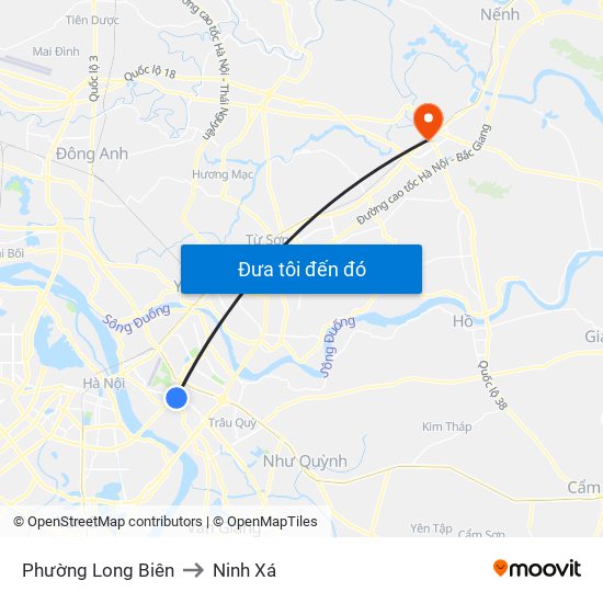 Phường Long Biên to Ninh Xá map