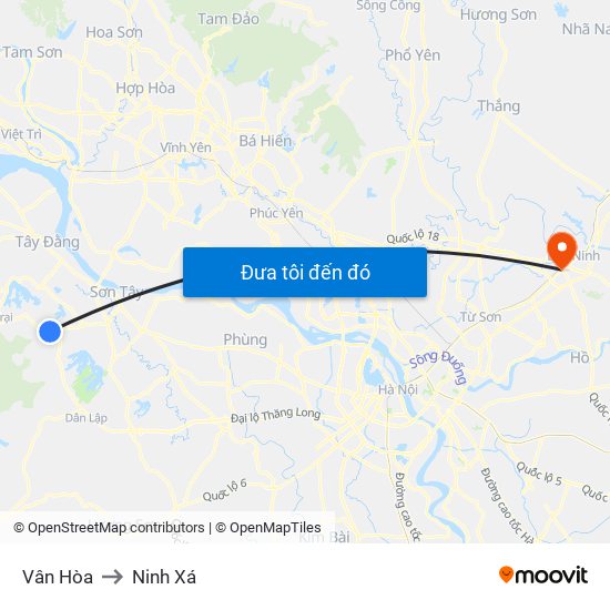 Vân Hòa to Ninh Xá map
