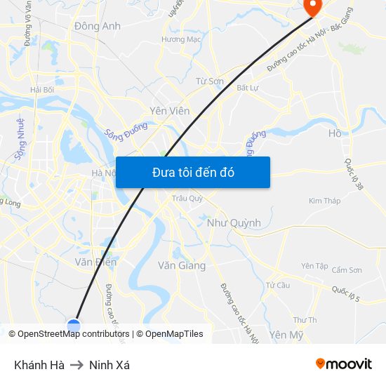 Khánh Hà to Ninh Xá map