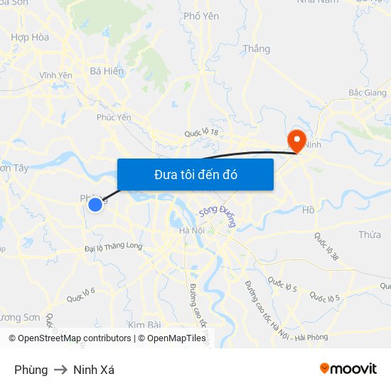 Phùng to Ninh Xá map