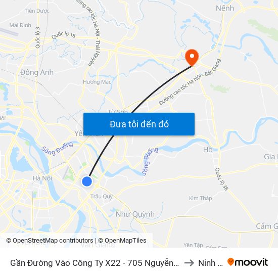 Gần Đường Vào Công Ty X22 - 705 Nguyễn Văn Linh to Ninh Xá map