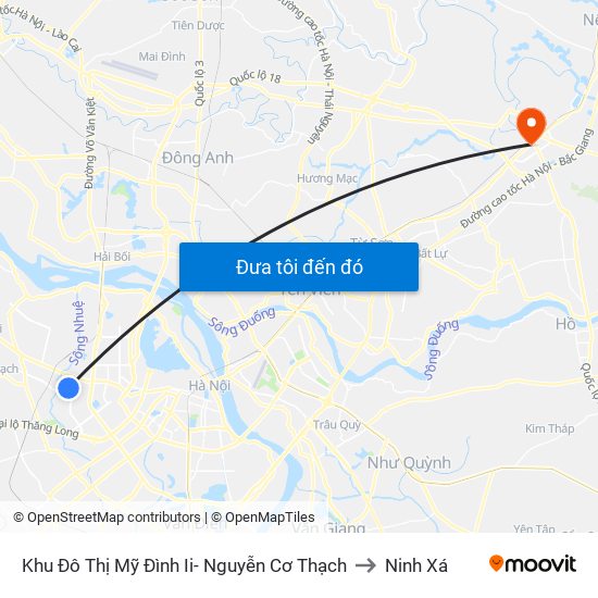 Khu Đô Thị Mỹ Đình Ii- Nguyễn Cơ Thạch to Ninh Xá map