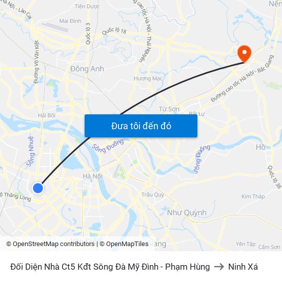 Đối Diện Nhà Ct5 Kđt Sông Đà Mỹ Đình - Phạm Hùng to Ninh Xá map