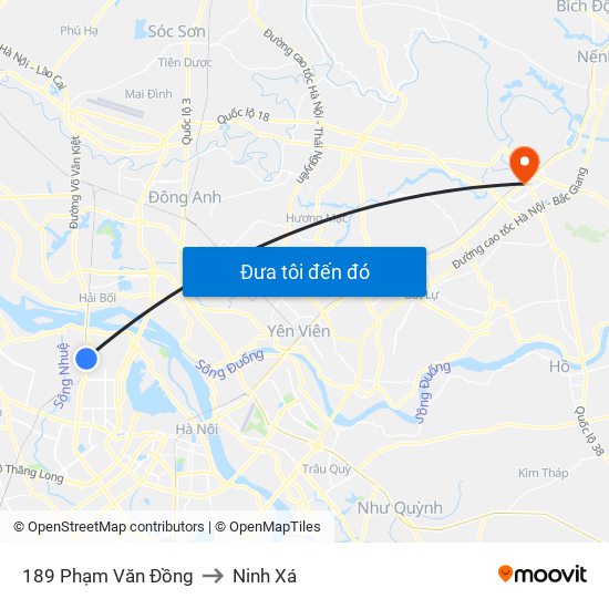 189 Phạm Văn Đồng to Ninh Xá map