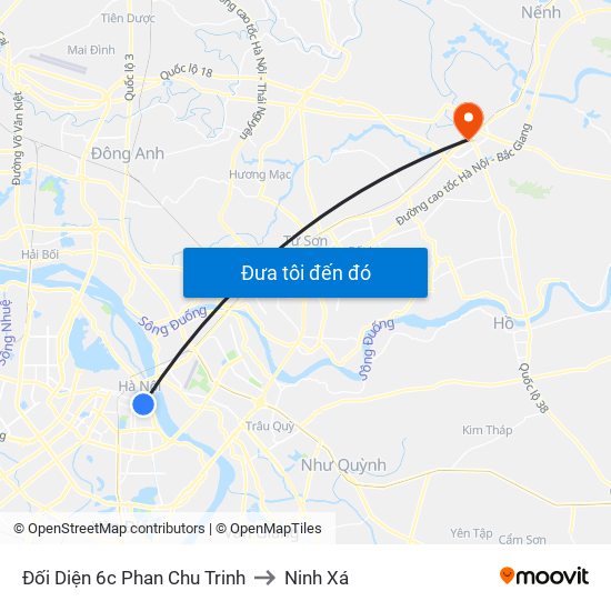 Đối Diện 6c Phan Chu Trinh to Ninh Xá map