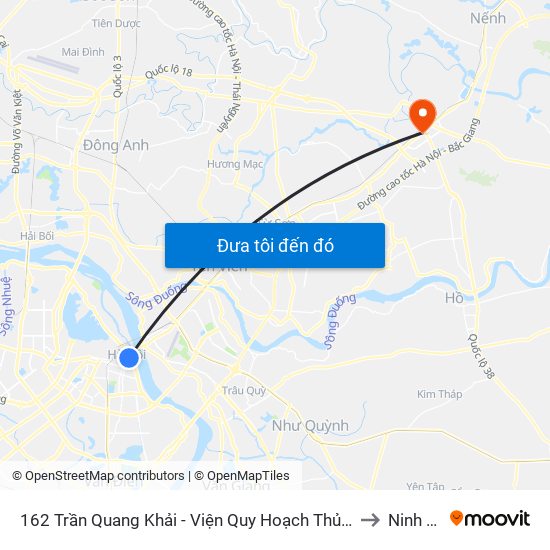 162 Trần Quang Khải - Viện Quy Hoạch Thủy Lợi to Ninh Xá map
