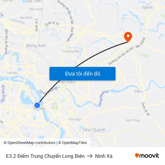 E3.2 Điểm Trung Chuyển Long Biên to Ninh Xá map