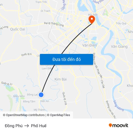 Đồng Phú to Phố Huế map