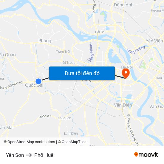 Yên Sơn to Phố Huế map