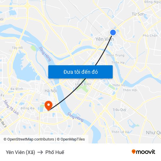Yên Viên (Xã) to Phố Huế map