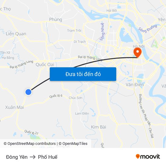 Đông Yên to Phố Huế map