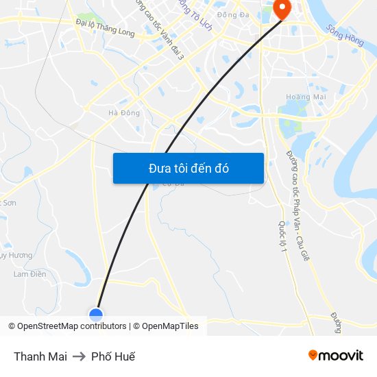 Thanh Mai to Phố Huế map