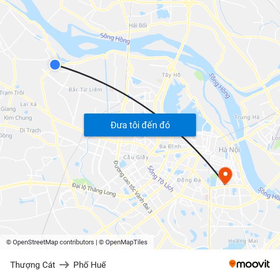 Thượng Cát to Phố Huế map